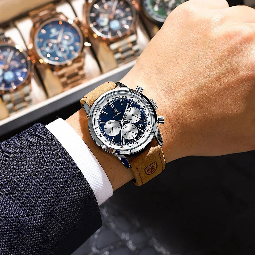 Maverik Chronograph Leather Watch Versantz