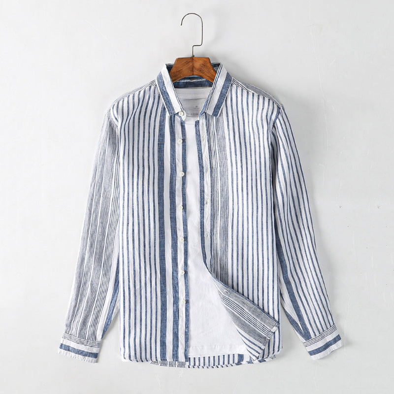 Vella Striped Linen Shirt Versantz