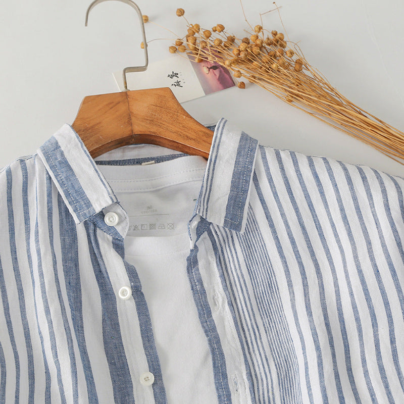 Vella Striped Linen Shirt Versantz