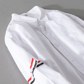 Nilo Signature Arm-Striped Linen Shirt Versantz