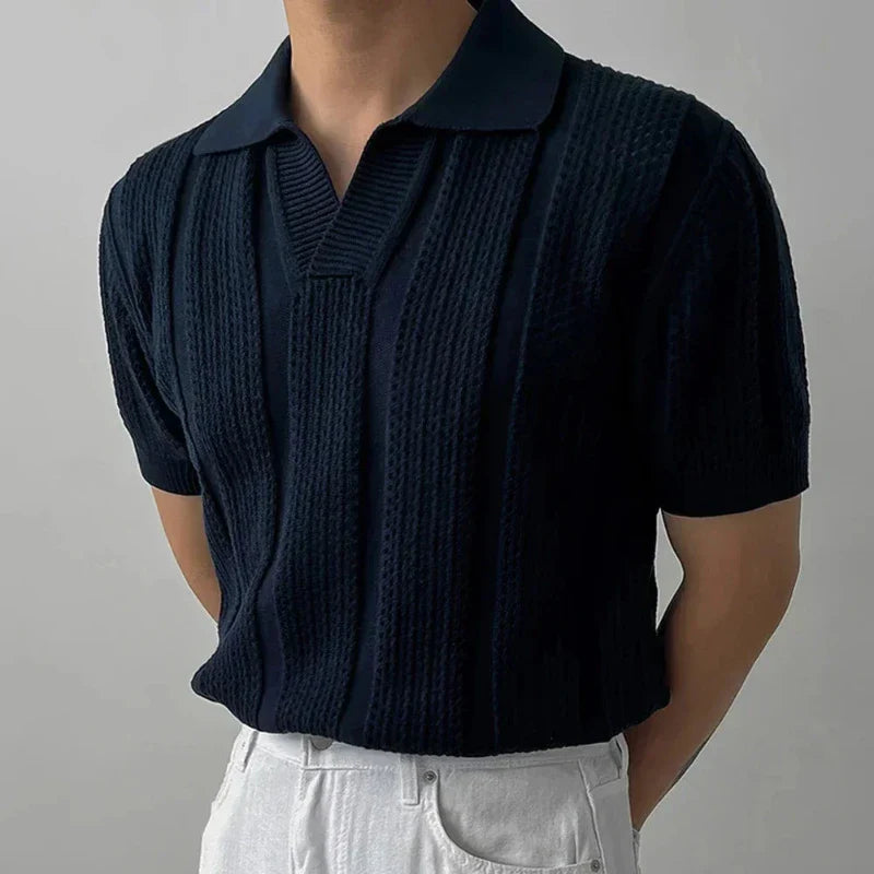 Izaya Textured Cotton Polo