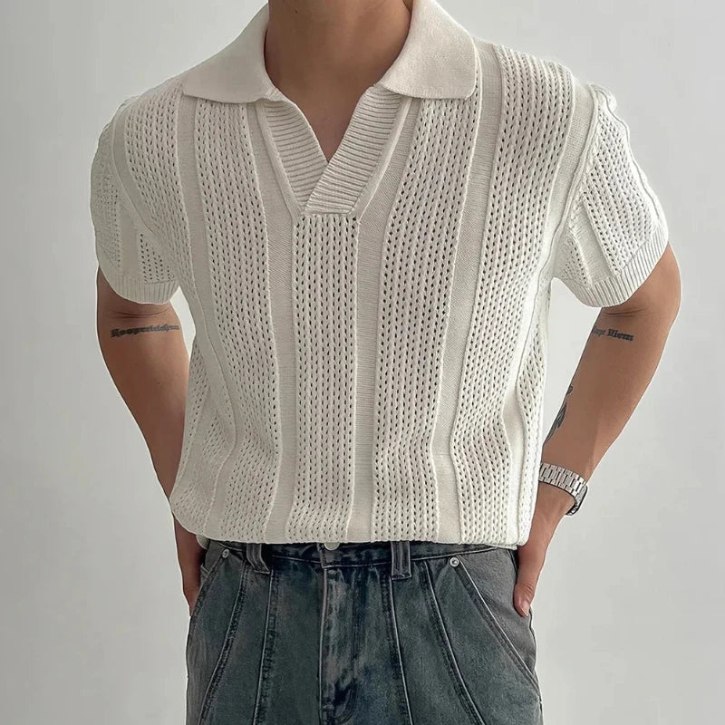 Izaya Textured Cotton Polo