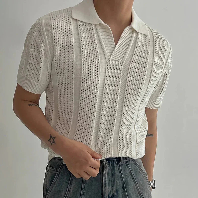 Izaya Textured Cotton Polo